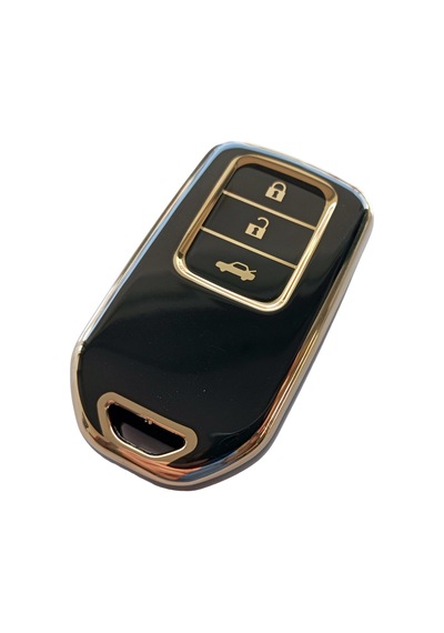 Honda Civic Accord Cr-V Hr-V Uyumlu Smart Anahtar Kumanda Kılıfı Siyah - Gold