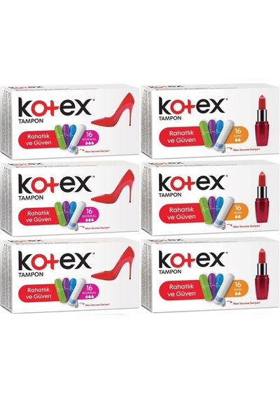 Kotex Tampon Normal - Mini 96 Lı Karma Set 6pk 16