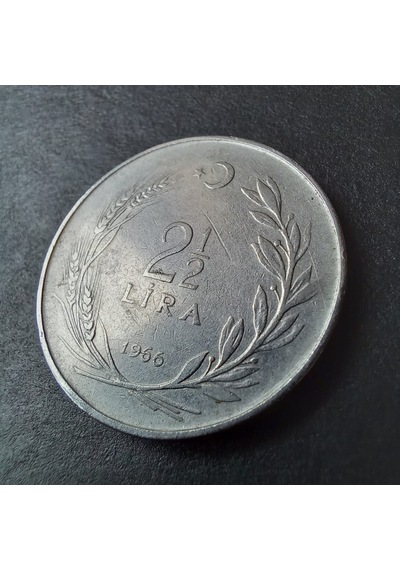 1966 Akmonital 2½ Lira Çt+ Eski Madeni Para