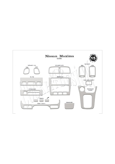 Nissan Maxima Torpido Kaplama 1995-2000 15 Parça Alüminyum