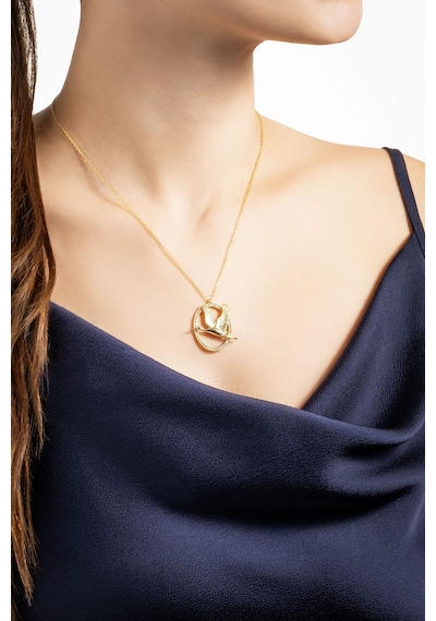 So Chic Turna Kuşu 18 Ayar Sarı Altın Kaplama 44 Cm Gümüş Kolye Sarı