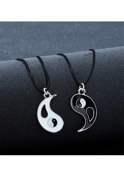 Best friends  Ying Yang  İkili Arkadaşlık sevgili Kolye Beyaz