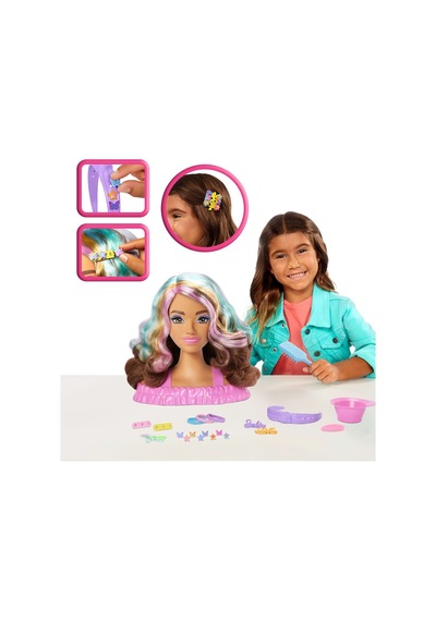Jfg82 Barbie Saç Tasarımı Büstü - Kahverengi Saçlı Standart