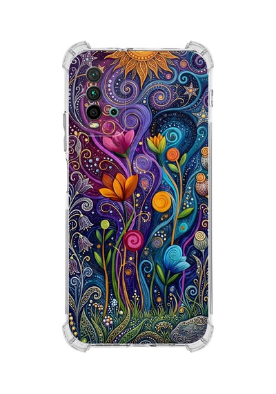 Printify Redmi 9t İle Uyumlu Düşlerin Dansı Serisi Rüyalar Ötesi Tasarımlı Uv Baskılı Köşe Korumalı Antişok Kılıf Şeffaf