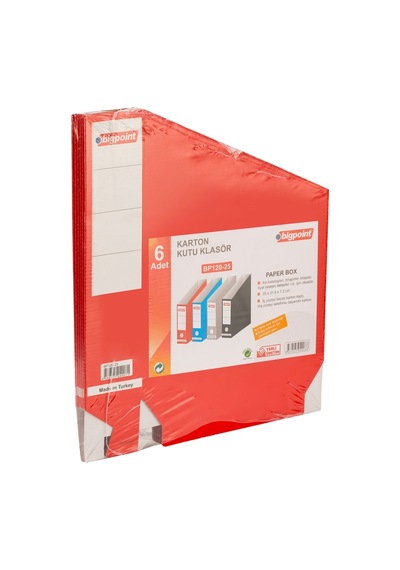 Bigpoint Karton Kutu Klasör Kırmızı 6'lı Paket