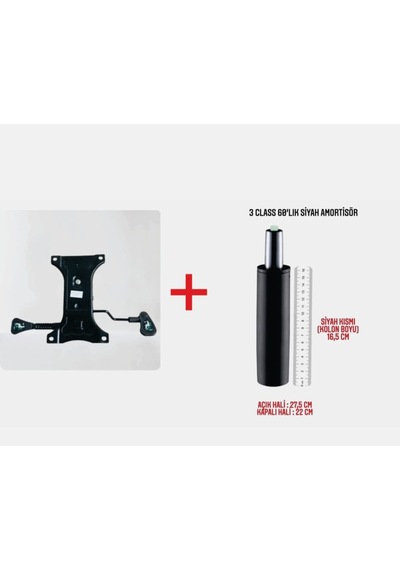 Sandofis Çift Kollu Premium Mekanizma+60'lık Siyah Amortisör