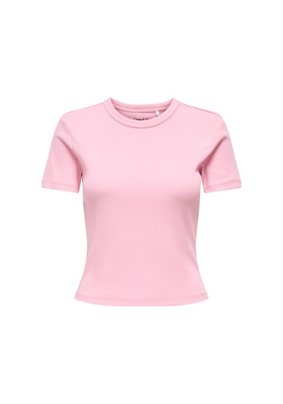 Only Kadın Bisiklet Yaka Basic Tişört - Val Life Pembe