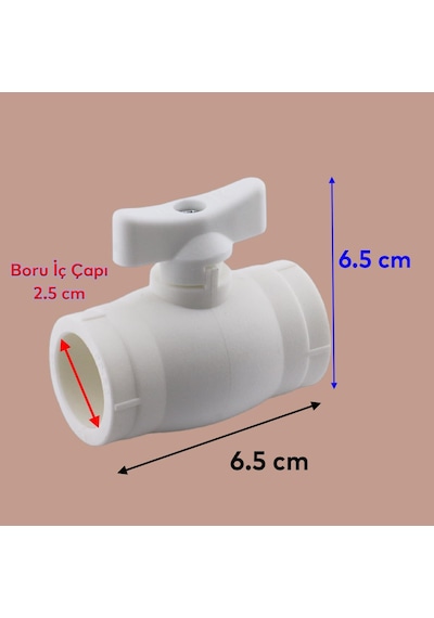 Lexroo Mini Vana Plastik 25'lik Küresel Pprc Pvc Vanası Dişsiz Aç Kapa Boru Kaynak Makine Bağlantılı Standart