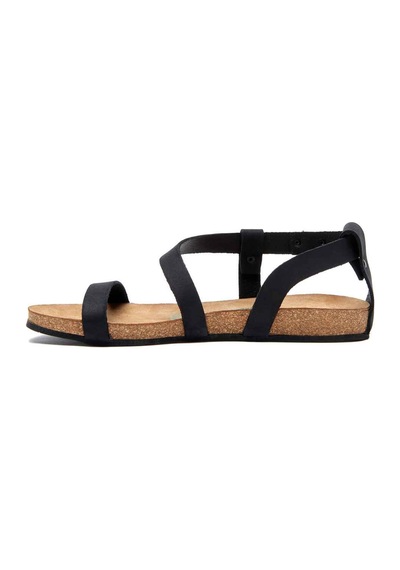 Comfortfusse Grady - Kadın Ortopedik Hakiki Deri Sandalet Siyah Nubuk Deri