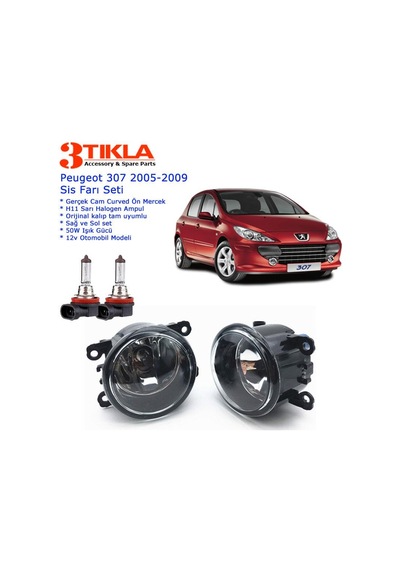 Peugeot 307 2008 Sis Farı Set Oem: 8200074008