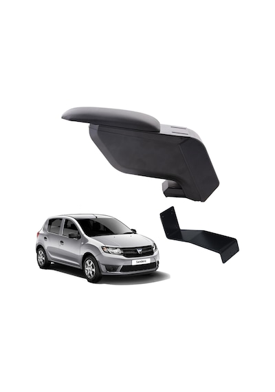 Dacia Sandero 2015 Delmesiz Çelik Ayaklı Siyah Kolçak Kol Dayama