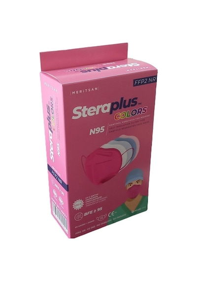 Steraplus Colors Ffp2 5 Katmanlı Telli N95 Maske 10'lu - Pembe