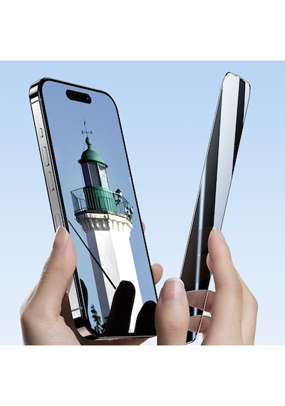 Apple Uyumlu   iPhone 16 Pro Benks Ultra İnce Kenarlı Privacy Hayalet Ekran Koruyucu Kolay Uygulama Aparatlı