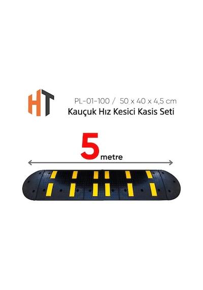 Kauçuk Hız Kesici Set Kapaklı, Yol Kasisi 5 Metre