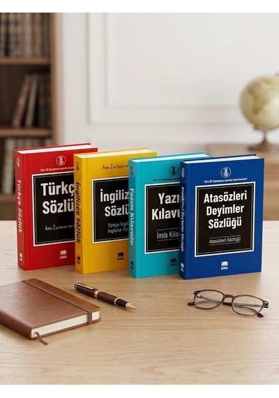 Tdk Uyumlu Türkçe, İngilizce,atasözleri Deyimler Sözlüğü Ve Yazım Kılavuzu Seti Karton Kapak