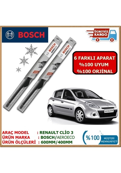 Renault Clio 3 Ön Silecek Takımı / Bosch Aeroeco