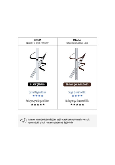 İnce Fırça Uçlu Kalem Eyeliner Natural Fix Brush Pen Liner Black Diğer