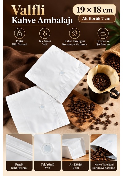 Beyaz Kilitli Doypack Ambalaj Poşeti - Alt Körüklü 19x18 Cm 100 Adet