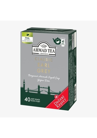 Ahmad Tea 40'lı Klasik Earl Grey Demlik Poşet Çay 80 G