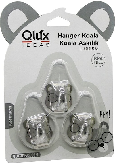 3pcs Koala Askı Şeffaf Askı Yapışkanlı Montaj 5311 Renkli