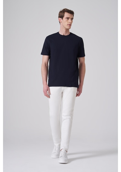 Morven Erkek Lacivert Basic Bisiklet Yaka Dynamic Fit Pamuk T-shirt 26yc018008200 Lacivert