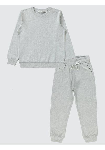 Civil Boys Civil Unisex Çocuk Eşofman Takımı 6-9 Yaş Karmelanj Karmelanj Gri