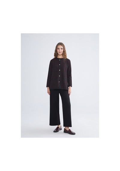 LC Waikiki Nevavm Farkıyla Lcw Grace Bordo Jakar Desenli Kadın Hırka Bordo - 927429160 Bordo