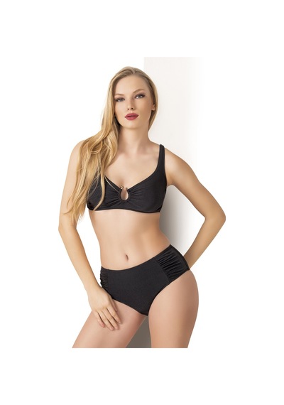 Endeep Kadın Toparlayıcı Aksesuarlı Siyah Bikini Takımı Siyah