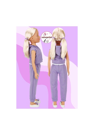 Büyük Boy Et Bebek 80cm Yürüyüş Arkadaşım Clara Sporty 80 Cm Mor Eşofman Takımlı