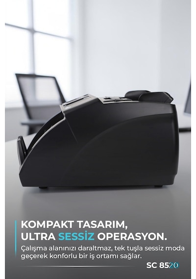 SC8520 Karışık Para Sayma Makinesi, TL ve Euro Karışık, Usd Adet Sayım  + Müşteri Ekranı