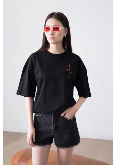 Tarzsokak Unisex Cactus Jack Bandana Siyah Tshirt Siyah