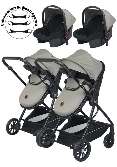 Baby Home 1010 Ayrılıp Birleşebilen Travel Sistem İkiz Bebek Arabası
