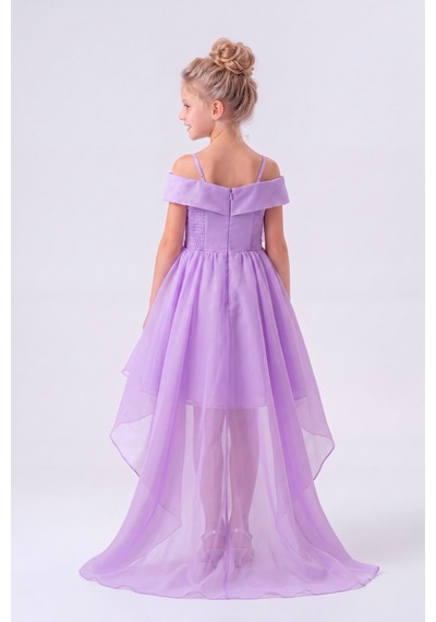 Mnk Baby & Kids Kız Çocuk Kuyruklu Kristal Limni Abiye Elbise M00856 Lila