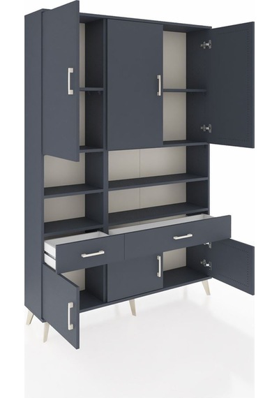 Arges Dolap 8 Raflı 2 Çekmeceli 6 Kapaklı 132x30x195 Antrasit-antrasit/antrasit Antrasıt/antrasıt Arges Dolap 8 Raflı 2 Çekmeceli 6 Kapaklı 132x30x195 Antrasit-antrasit/antrasit Antrasıt/antrasıt