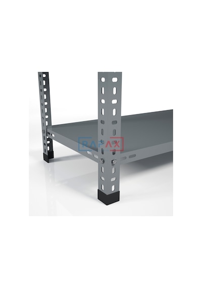 Rafax, 30x90xH:250, 5 Raflı Çelik Raf, Depo Rafı, Arşiv Rafı Gri