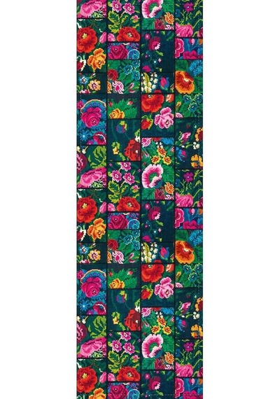 Çok Renkli Patchwork Premium Masa Örtüsü Runner Rnr102n11