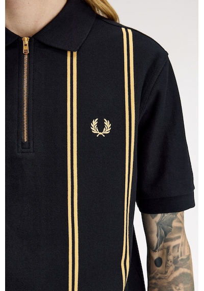 Fred Perry M2419 Vertical Stripe Erkek Polo Tişört Siyah