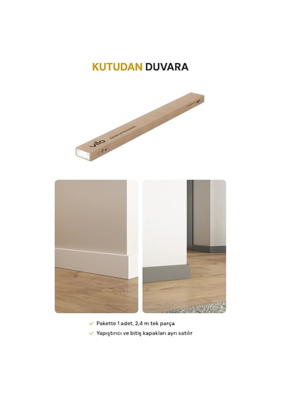 Vilo Sempla 702 Siyah Pvc Süpürgelik 240cm Kolay Montaj - Suya Ve Çizilmeye Dayanıklı