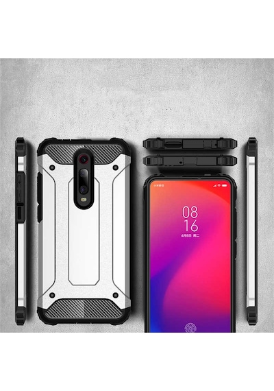 Kilifone - One Plus 7 Pro Uyumlu - Kılıf Çift Katman Koruyucu Crash Military Tank Kılıf - Siyah Siyah