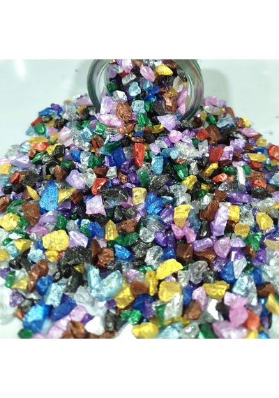 Tahtakale Toptancı Dekoratif Gerçek Cam Kırığı 4-8 Mm Arlığında 50 Gr Karışık Renk