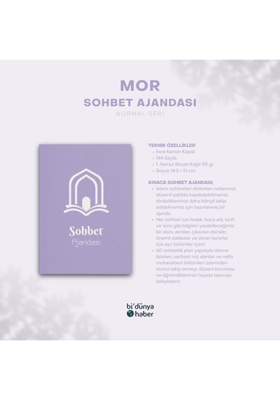 Sohbet Ajandası Normal Seri Mor Çok Renkli