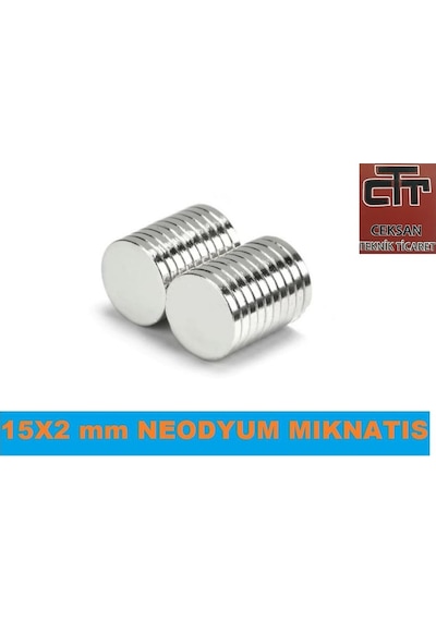 15X2Mm Yuvarlak Güçlü Neodyum Mıknatıs-50 Adet