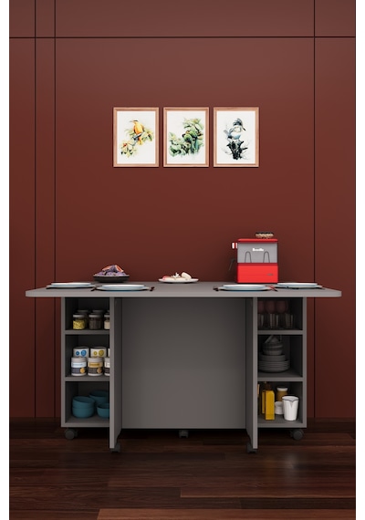 Lüks Katlanır Mutfak Adası Bar %100 Mdf Çok Amaçlı Yemek Masası Kahve Köşesi Erzak Dolabı Ma02 Kül Gri Lüks Katlanır Mutfak Adası Bar %100 Mdf Çok Amaçlı Yemek Masası Kahve Köşesi Erzak Dolabı Ma02 Kül Gri