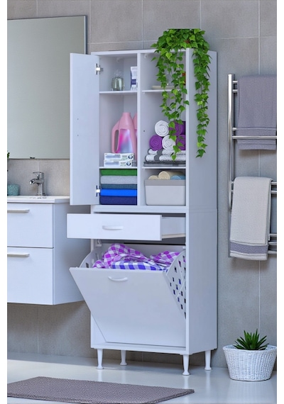 Eliusta Mira Dolap 6 Bölme Çok Fonksiyonlu Banyo Dolabı 55 Cm Beyaz Sepetli Dolap 55x171x32,5 Cm Organizer Beyaz Eliusta Mira Dolap 6 Bölme Çok Fonksiyonlu Banyo Dolabı 55 Cm Beyaz Sepetli Dolap 55x171x32,5 Cm Organizer Beyaz