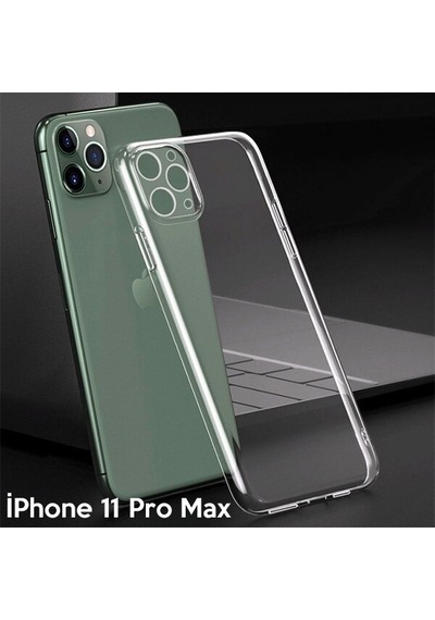 Ally Apple Uyumlu iPhone 11 Pro Max 6.5 Inch Kamera Korumalı Silikon Kılıf (228318773)-Şeffaf
