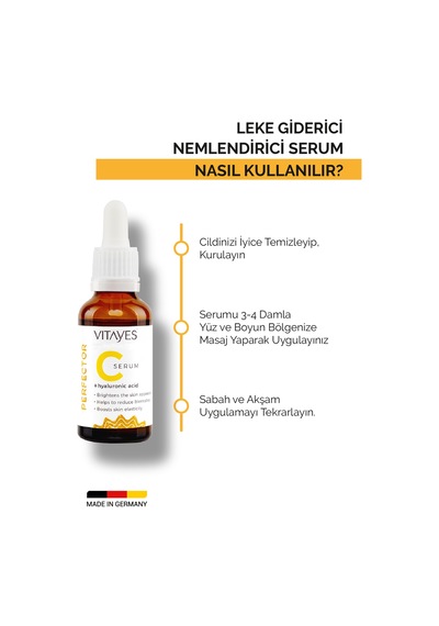 Vitayes Hyaluronic Acid Vitamin C Serum 30 ML + Sos Çay Ağacı Özlü Onarıcı Roll-On Serum 3 x 10 ML