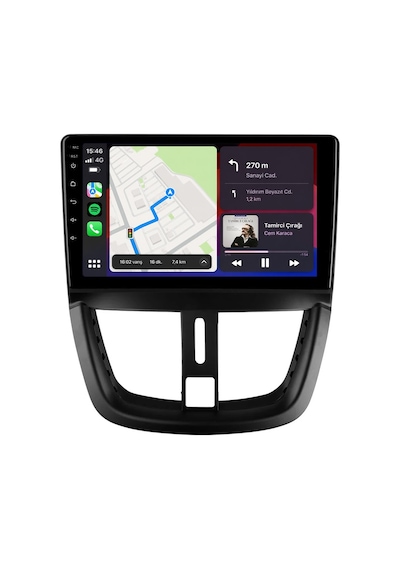 Peugeot 207 2006-2012 Android Multimedya Carplay Android Auto Navigasyon 8gb Ram 128gb Pro 9"