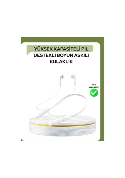 100 Saat Pil Ömrü Boyun Askılı Bluetooth Kablosuz Kulaklık - Karbul4523-2858 Renkli