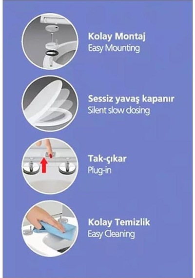 Nkp Elegance Duroplast Amortisörlü Yavaş Kapanan Klozet Kapağı 0402 Beyaz