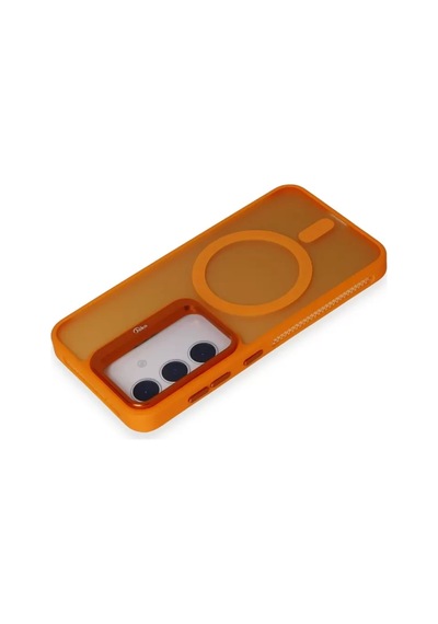 Joko Samsung Galaxy Uyumlu   S24 Flet Lens Magsafe Kapak - Turuncu